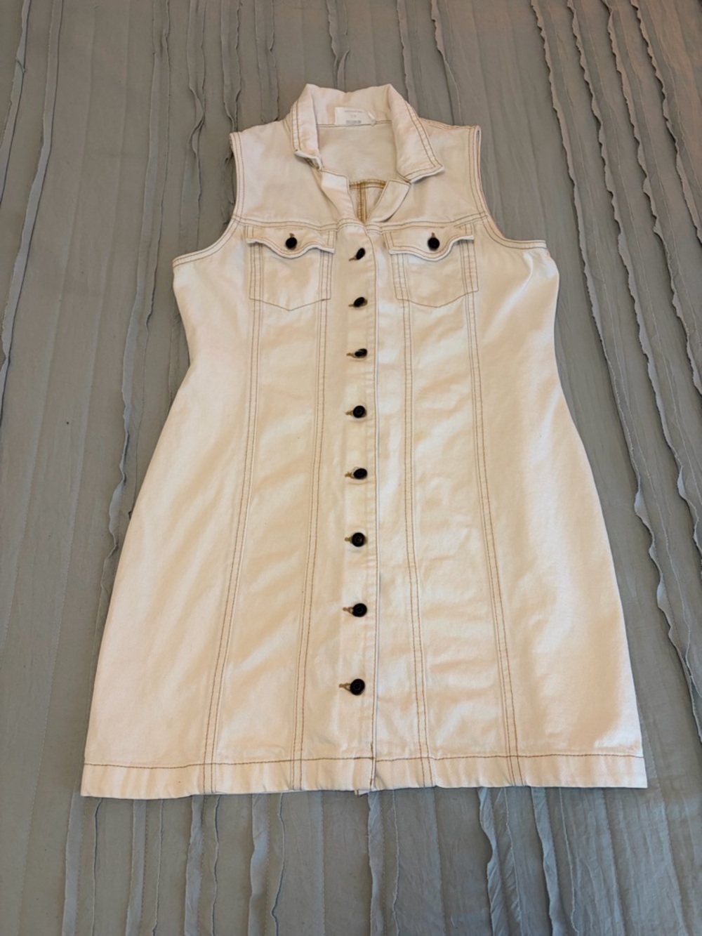 Cotton On Denim Sleeveless Button-Front Dress | Size L
